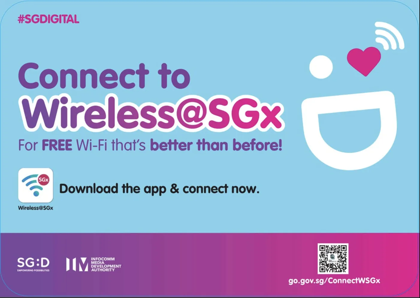 Wireless@SG public Wi-Fi signage in Singapore